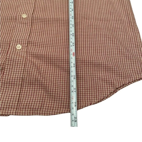 Dockers Men's No Wrinkles Red, Gold, White Plaid Button Down Shirt, Size Medium - Picture 5 of 7